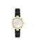 Anne Klein Gold-Tone/Black Consider It Round Leather Band Watch