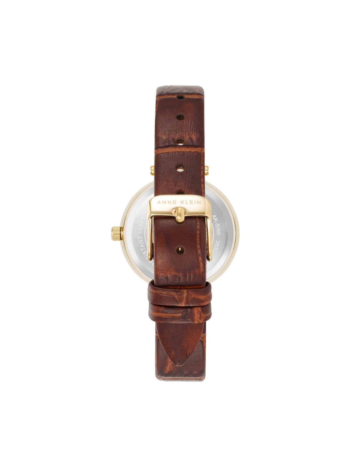 Anne Klein  Consider It Round Leather Band Watch