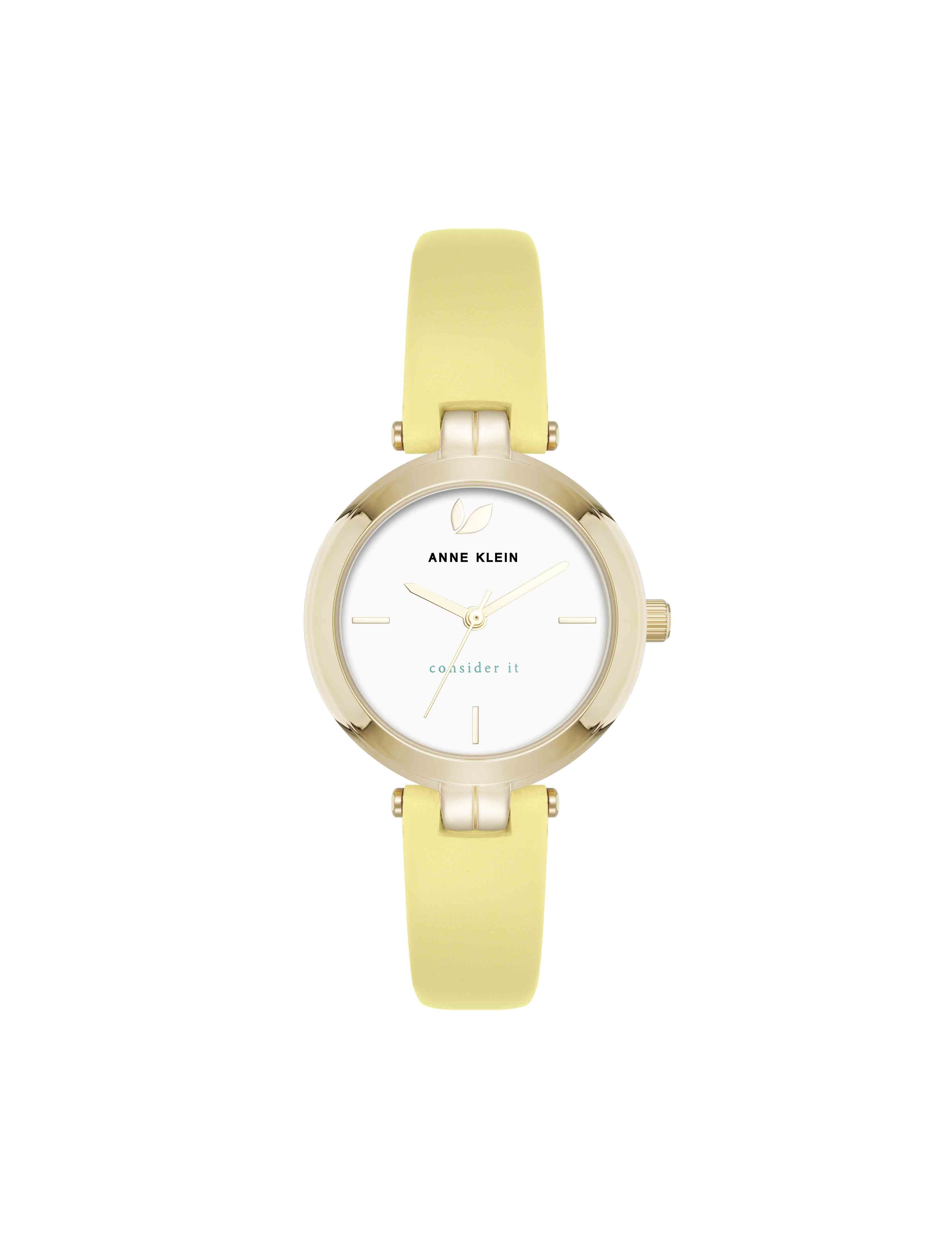 Consider It Round Sustainable Leather Band Watch | Anne Klein display picture 1