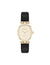 Anne Klein Gold-Tone/Black Consider It Oval Case Leather Watch