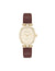 Anne Klein Gold-Tone/Brown Consider It Oval Case Leather Watch