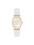 Anne Klein Gold-Tone/Ivory Consider It Oval Case Leather Watch