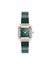 Anne Klein Green/Rose Gold-Tone Premium Crystal Square Bangle Watch