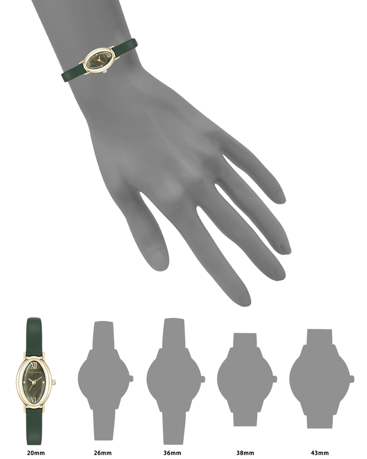 Oval Leather Strap Watch
