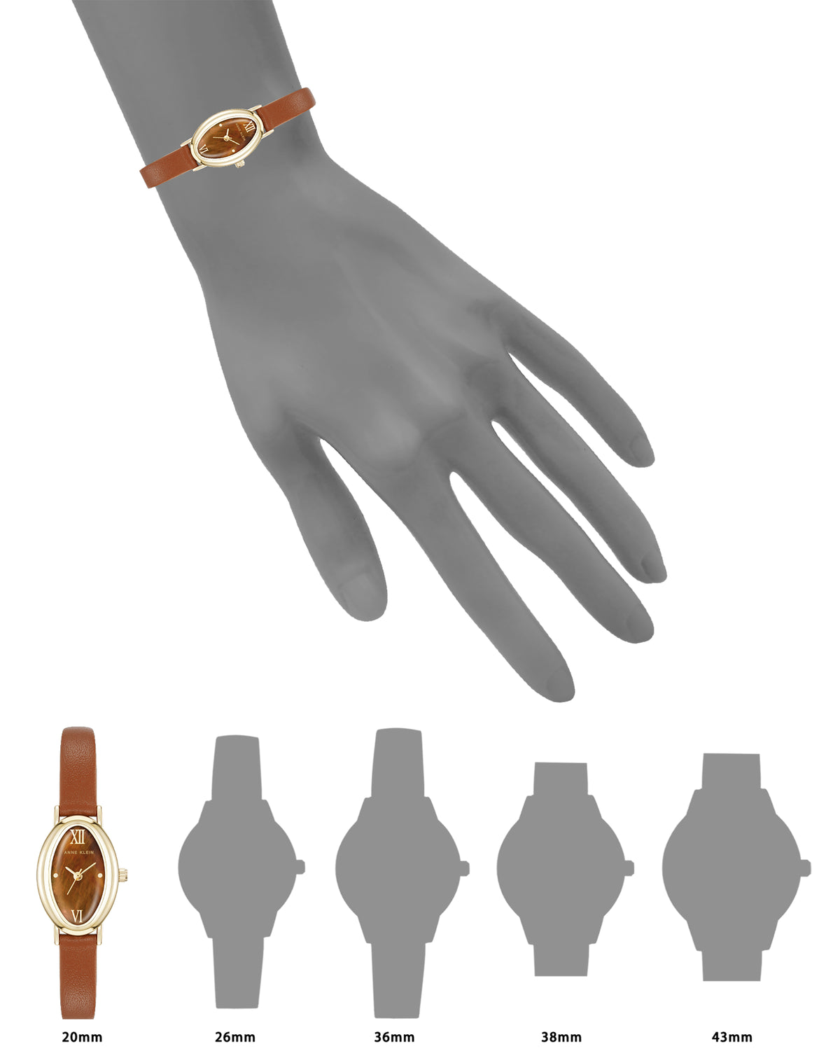 Oval Leather Strap Watch