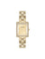 Anne Klein Gold-Tone Premium Crystal Accented Grooved Link Bracelet Watch