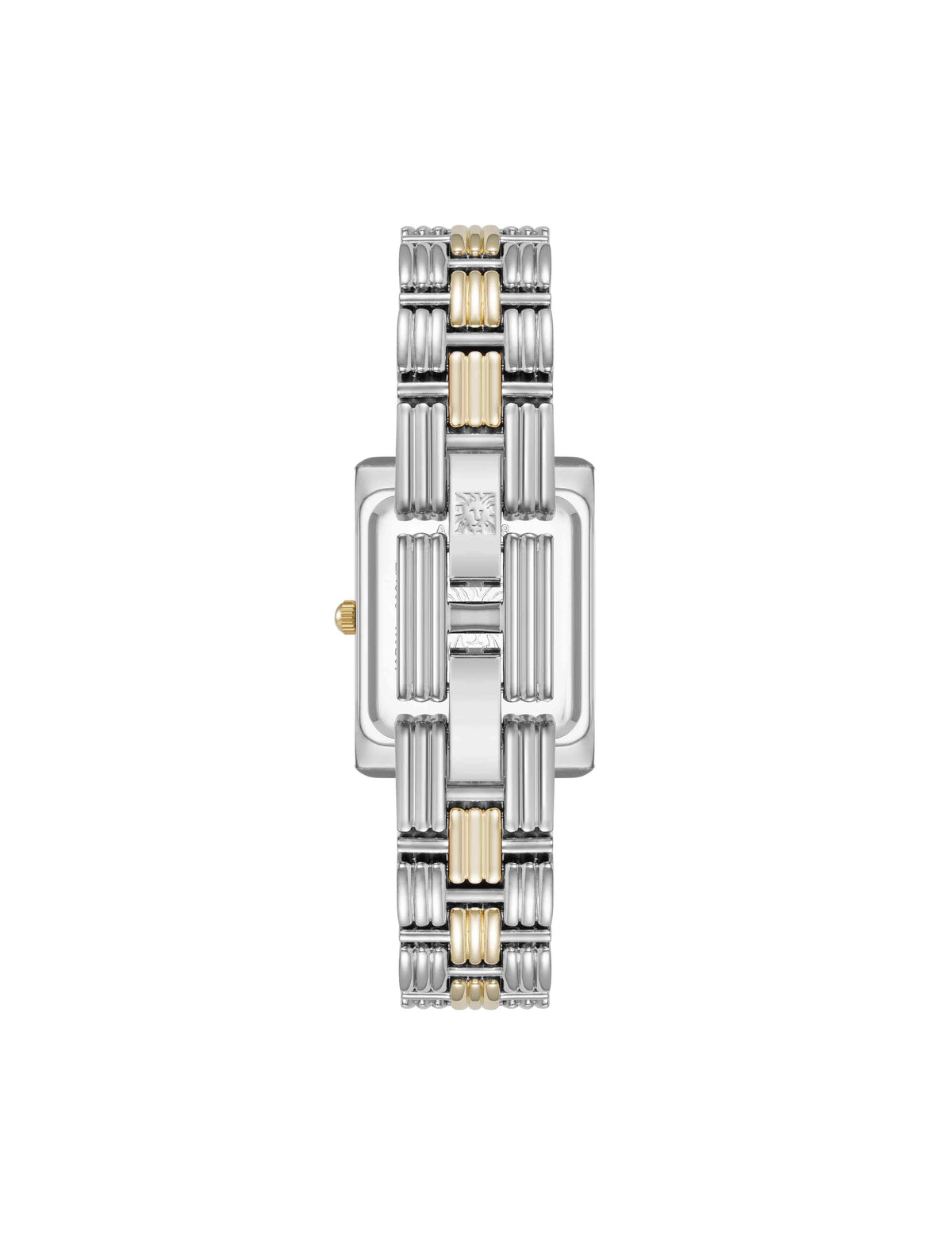 Anne Klein  Premium Crystal Accented Grooved Link Bracelet Watch