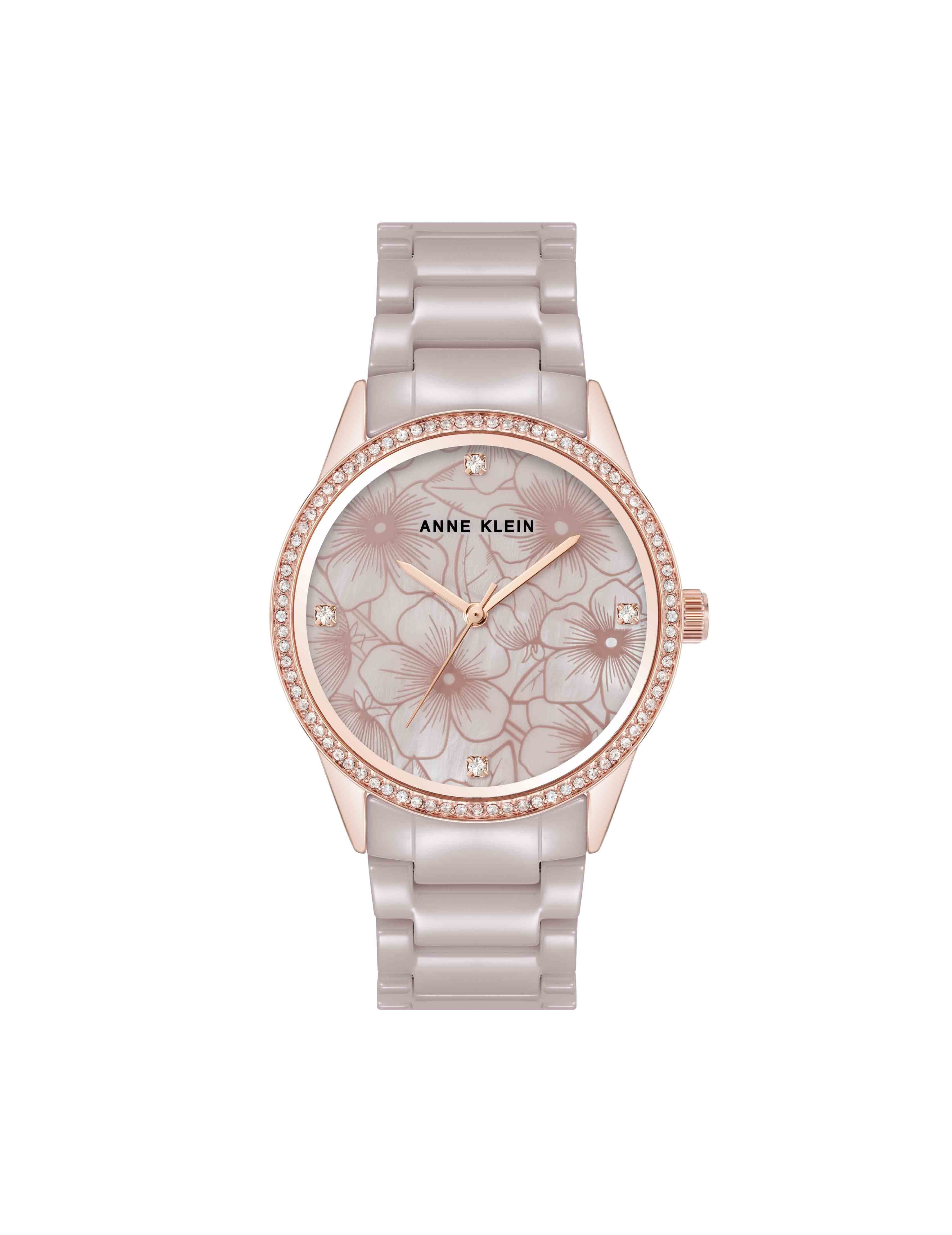 Ceramic Bracelet Floral Dial Watch | Anne Klein