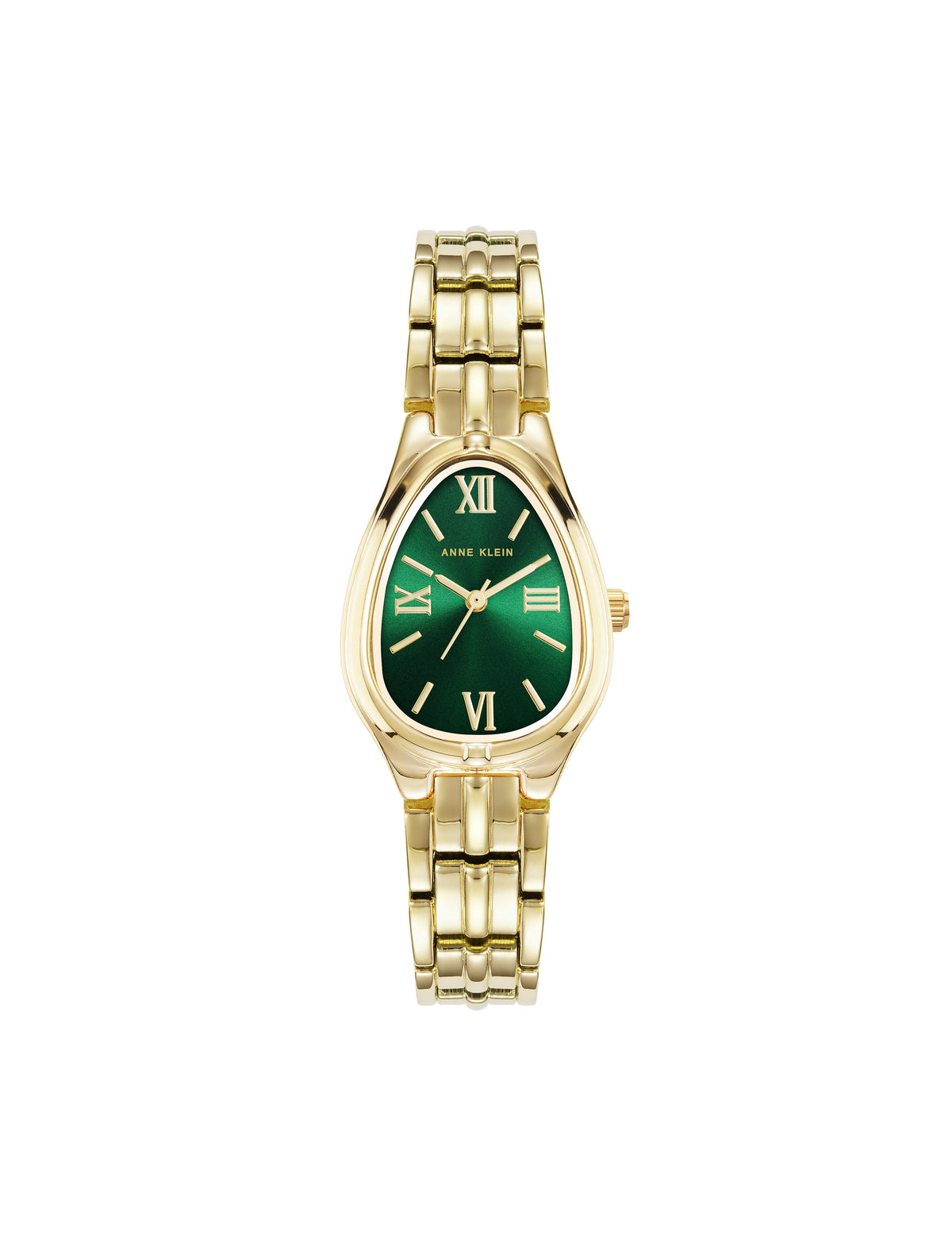 Anne Klein Gold-Tone/Green Contemporary Bracelet Watch