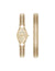 Anne Klein Gold-Tone Contemporary Oval Case Watch Set