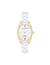 Anne Klein White/Gold-Tone Oval Ceramic Diamond Dial Bracelet Watch