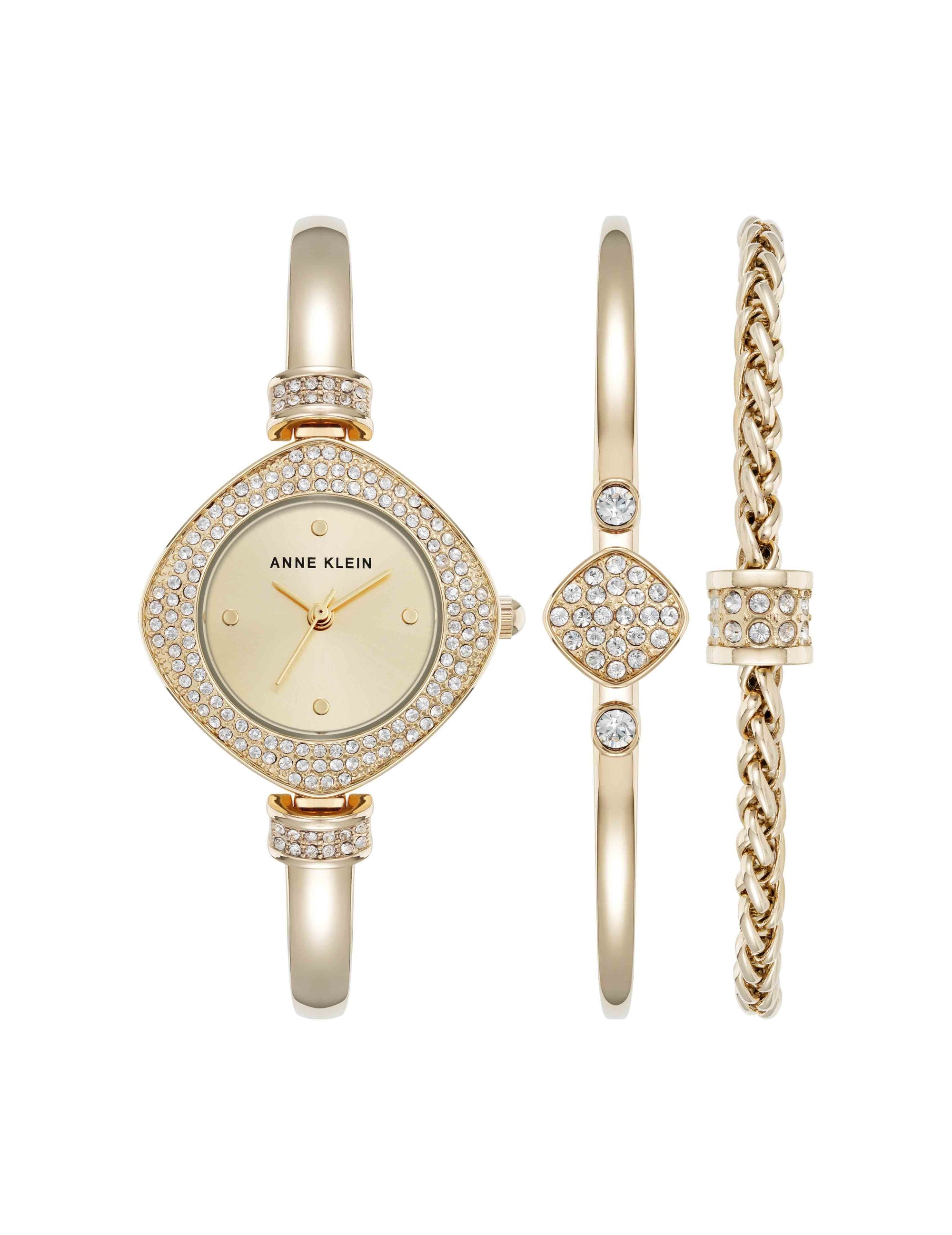 Premium Crystal Accented Bangle Watch Set