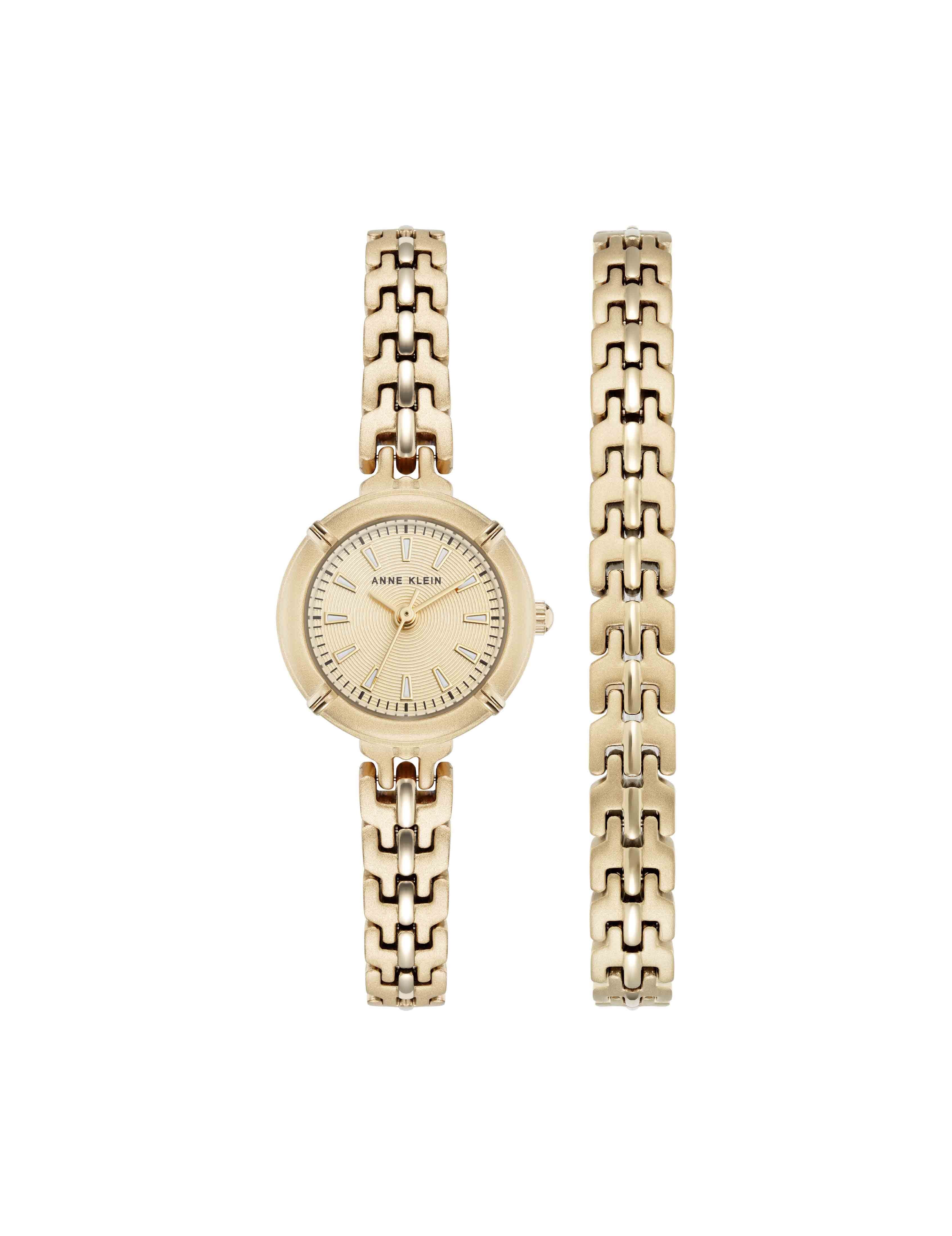 Modern Easy To Read Dial Bracelet Watch Set | Anne Klein