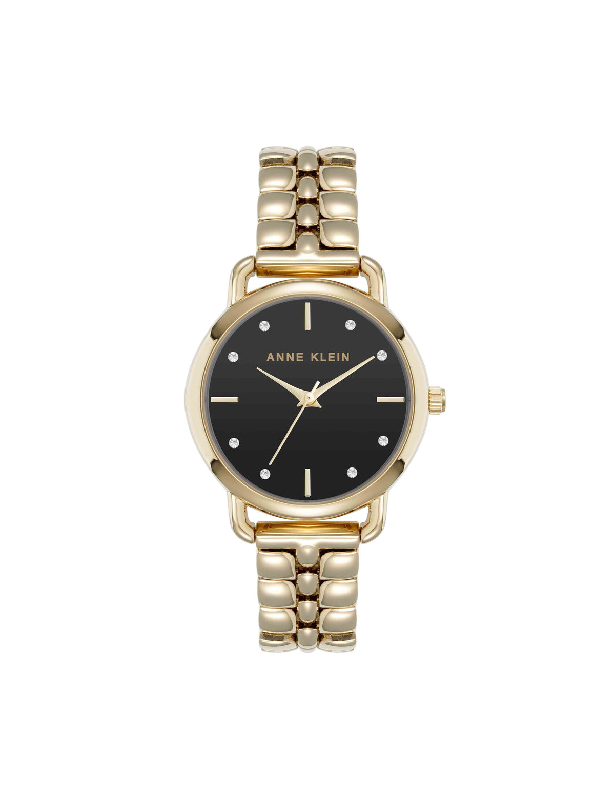 Anne Klein Signature Round Crystal Accented Dial Watch