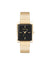 Anne Klein Black/Gold-Tone Modern Rectangular Stainless Steel Bracelet Watch