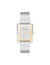 Anne Klein Silver-Tone/Gold-Tone Modern Rectangular Stainless Steel Bracelet Watch