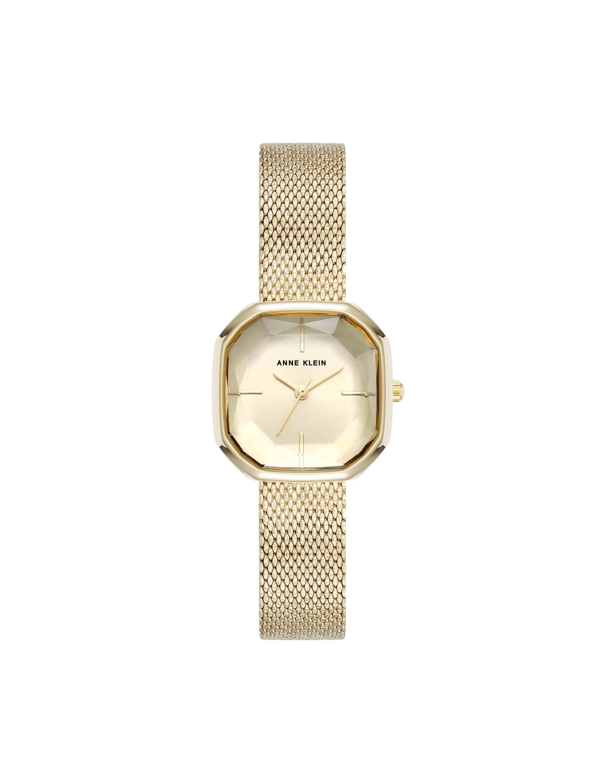 Anne Klein Gold-Tone Estate Octagonal Stainless Steel Mesh Watch