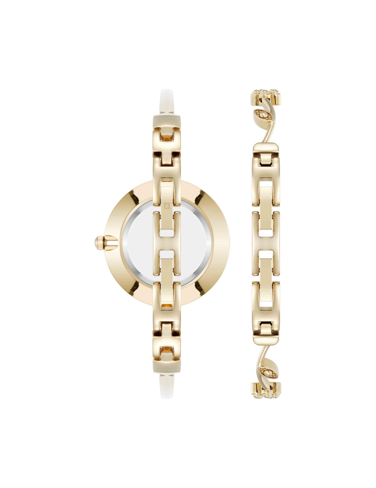 Anne Klein Floral Dial Bangle Watch Set