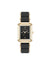 Anne Klein Black/Gold-Tone Rectangular Silicone Bracelet Watch