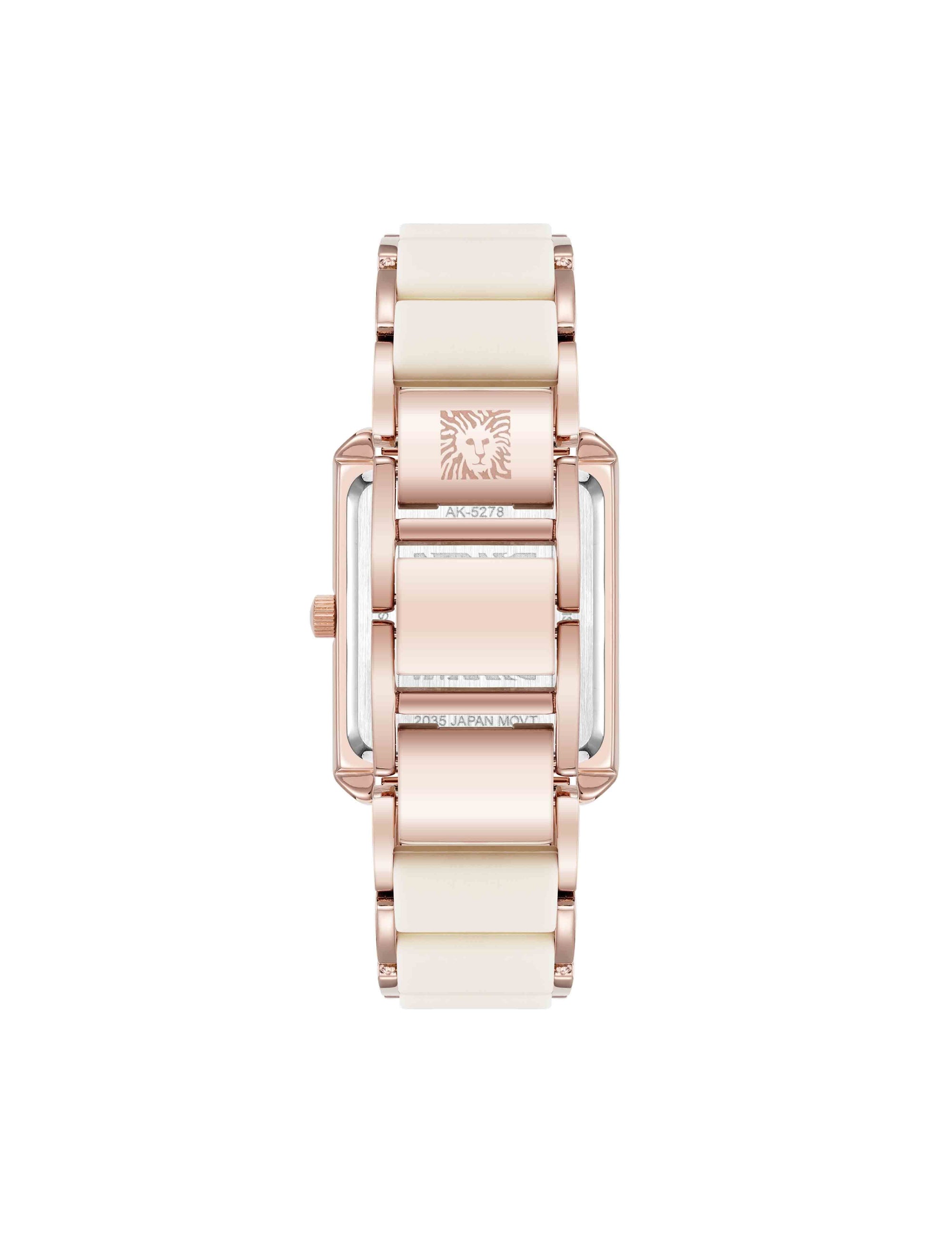 Anne Klein Rectangular Silicone Bracelet Watch