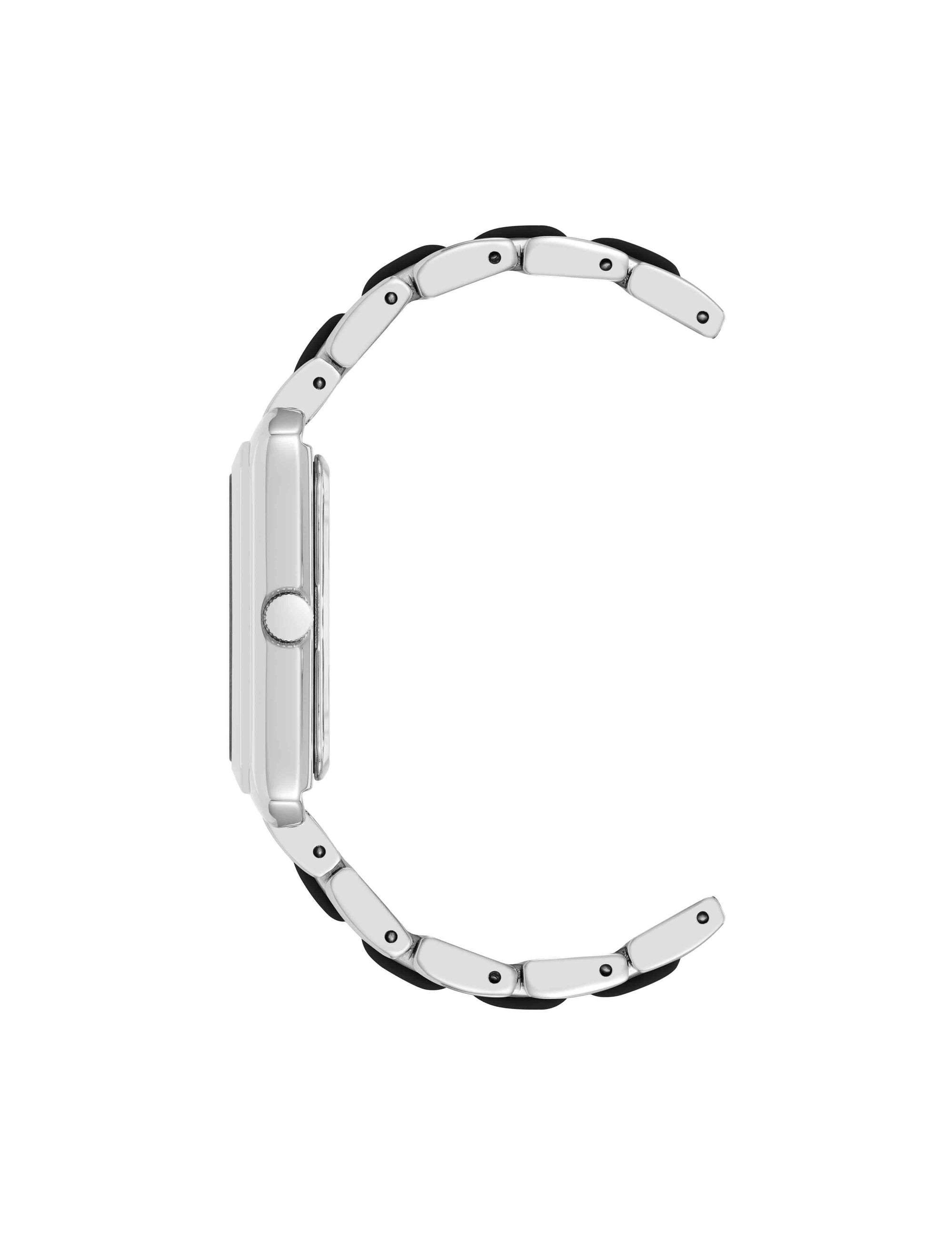 Anne Klein Rectangular Silicone Bracelet Watch