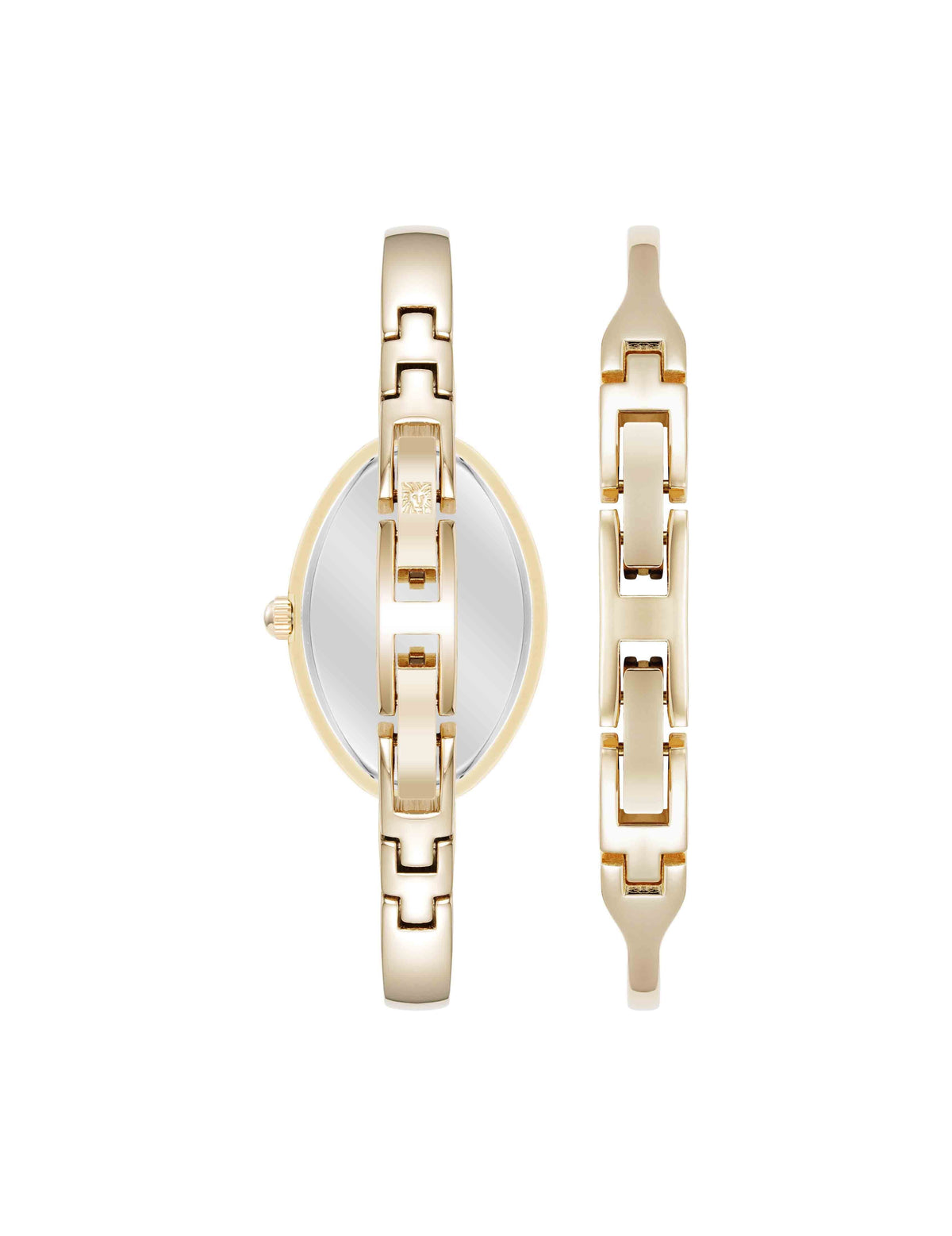 Anne Klein Estate Oval Crystal Accented Bangle Watch Set