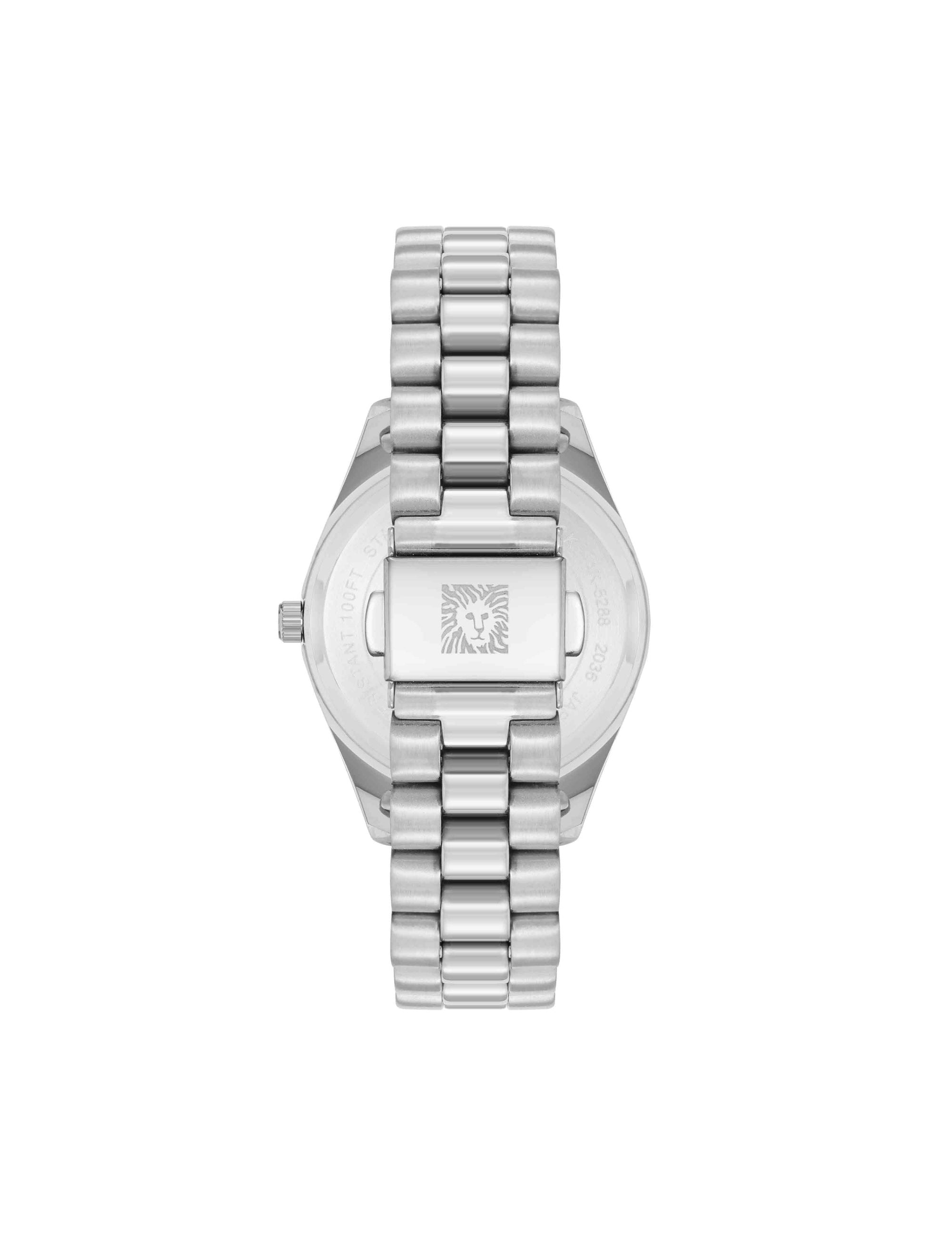 Anne Klein Stainless Steel Floral Dial Watch