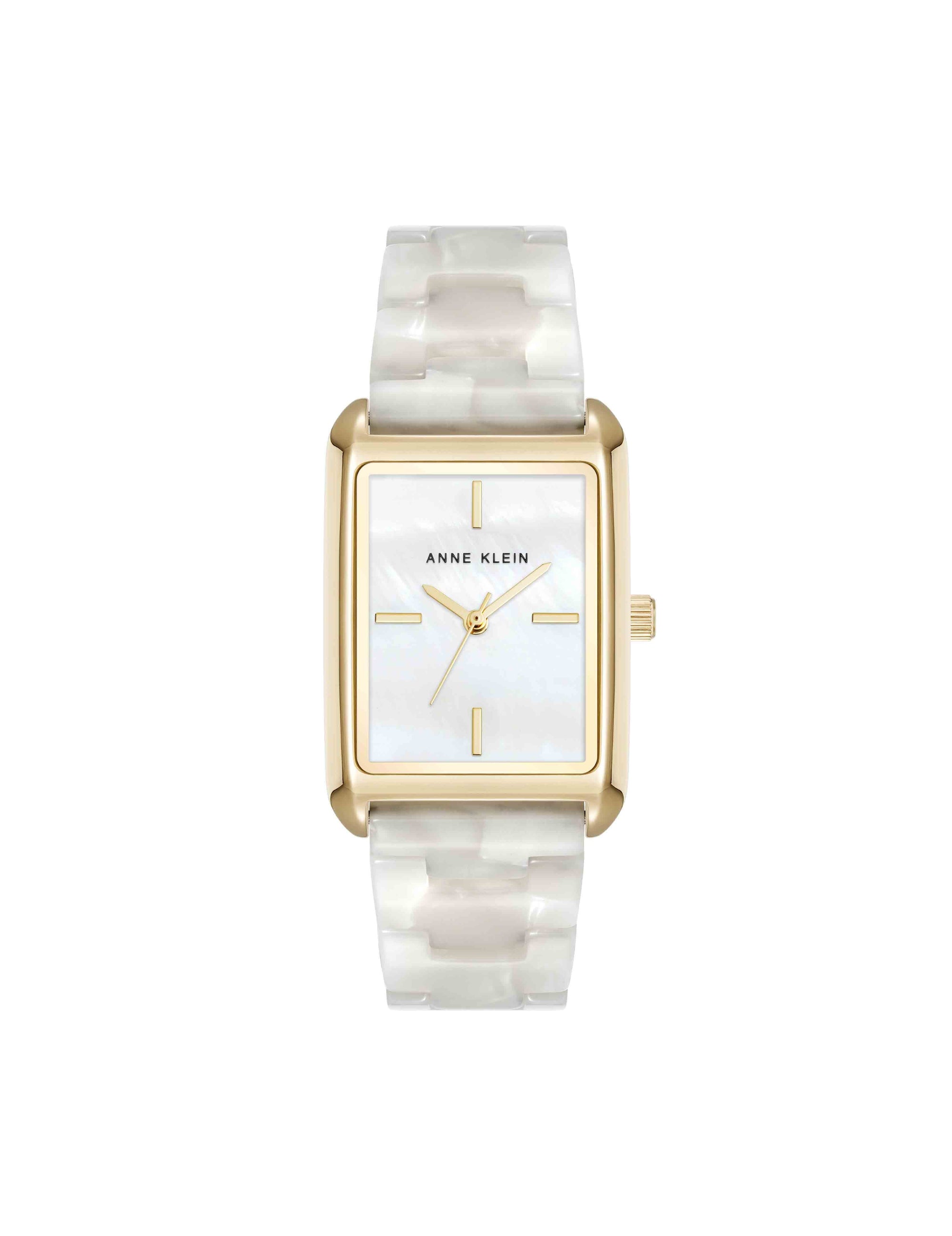 Delicate Rectangular Acetate Link Bracelet Watch Anne Klein