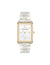 Anne Klein Ivory/Gold-Tone Delicate Rectangular Acetate Link Bracelet Watch