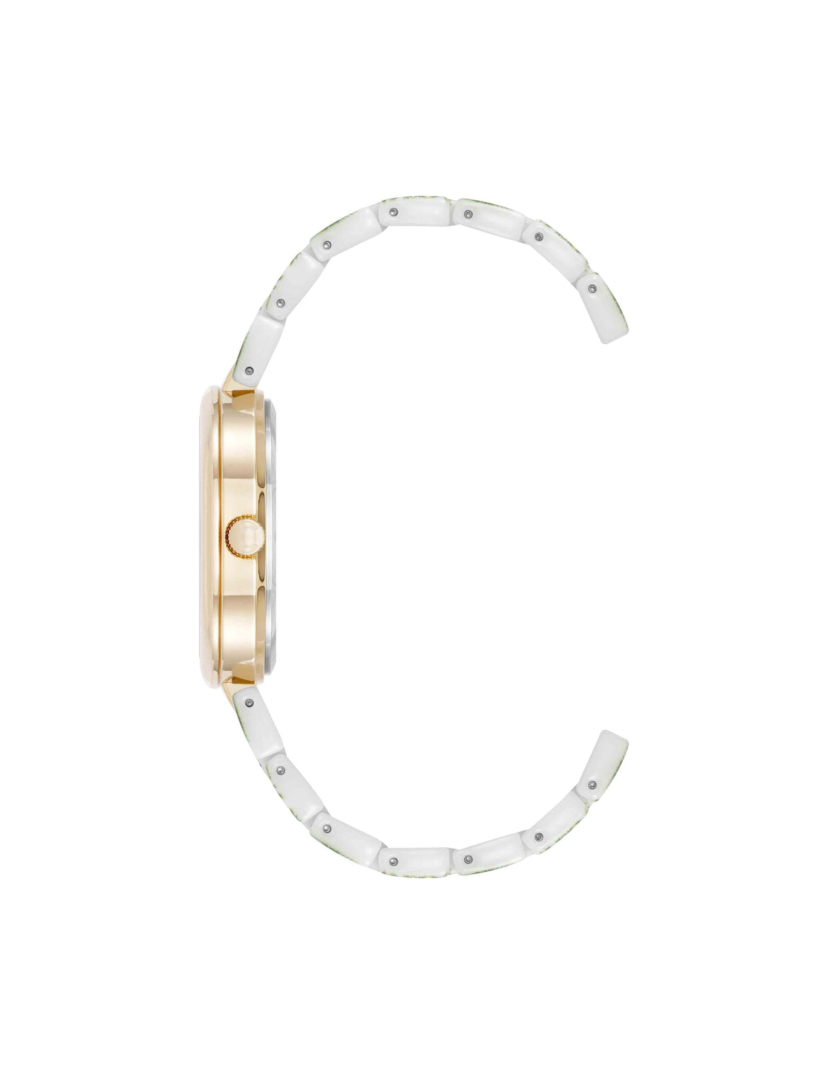 Anne Klein Botanical Pattern Ceramic Bracelet Watch