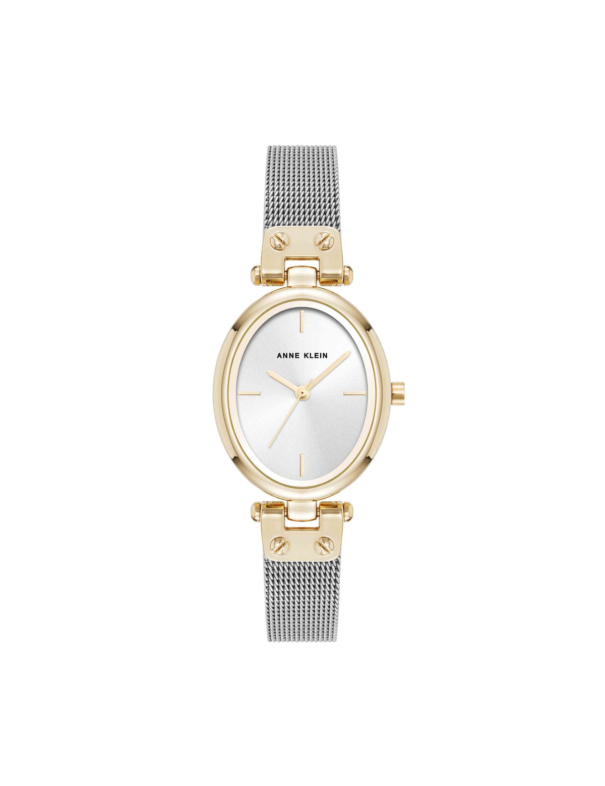 Anne Klein Two-Tone Oval Mesh Bracelet Watch