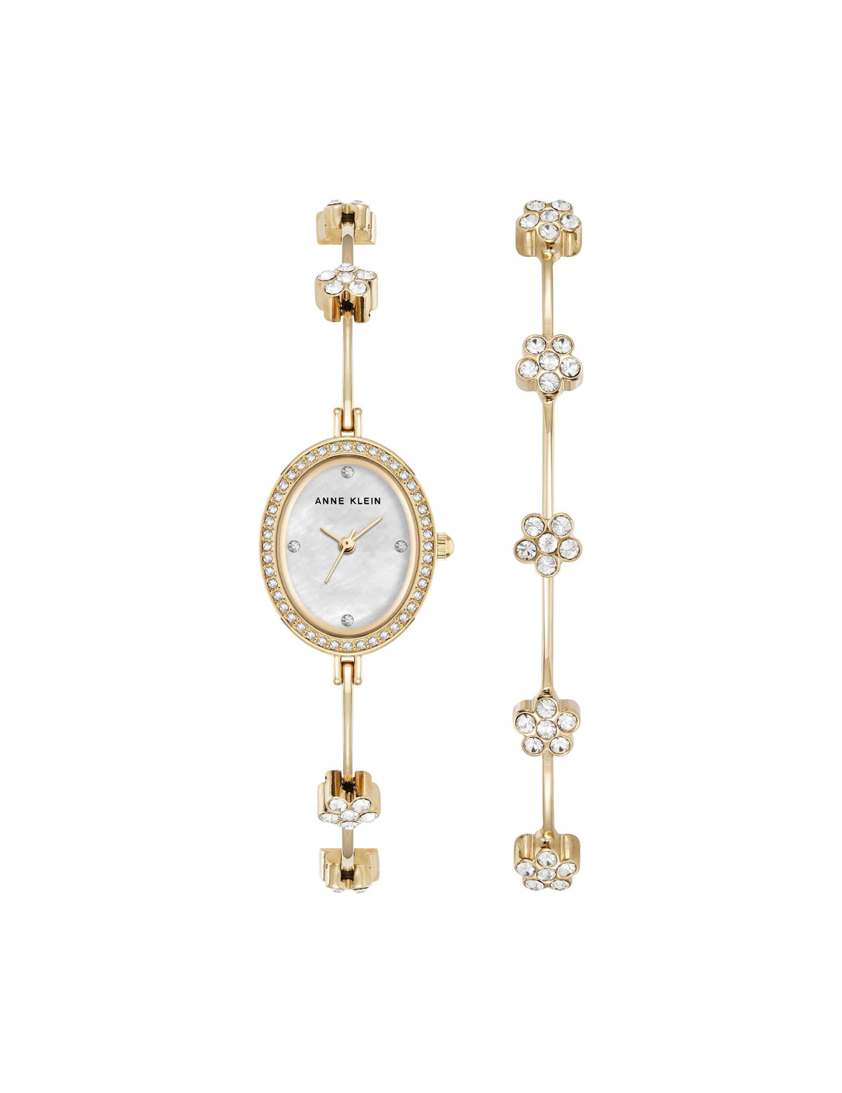 Anne Klein Gold-Tone Delicate Crystal Accented Watch Set