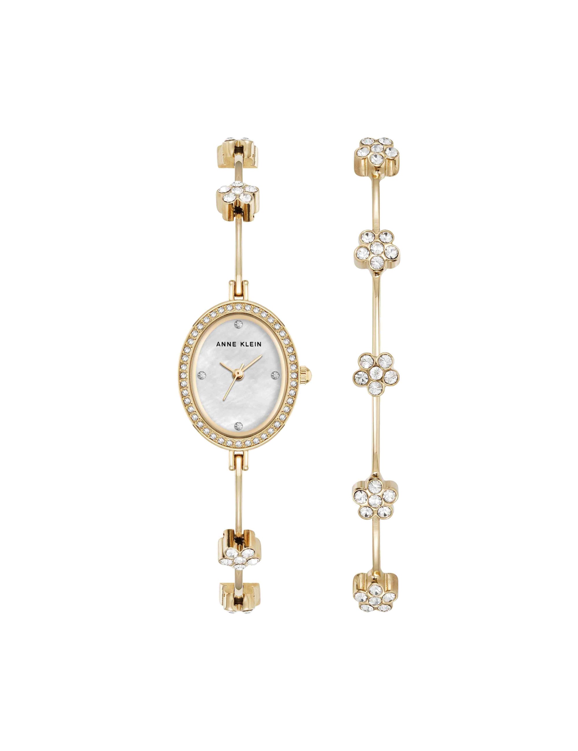 Anne Klein Gold-Tone Delicate Crystal Accented Watch Set