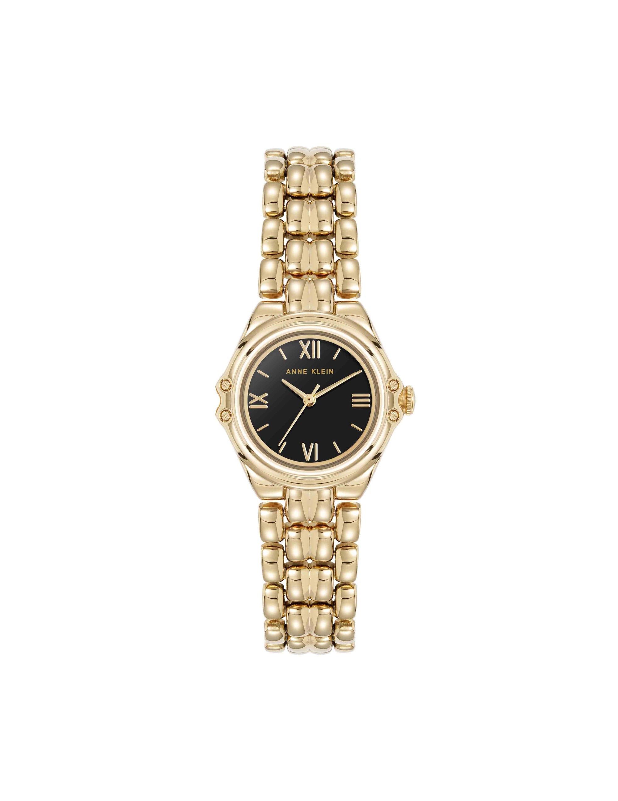 Anne Klein Gold-Tone/Black Modern Classic Watch