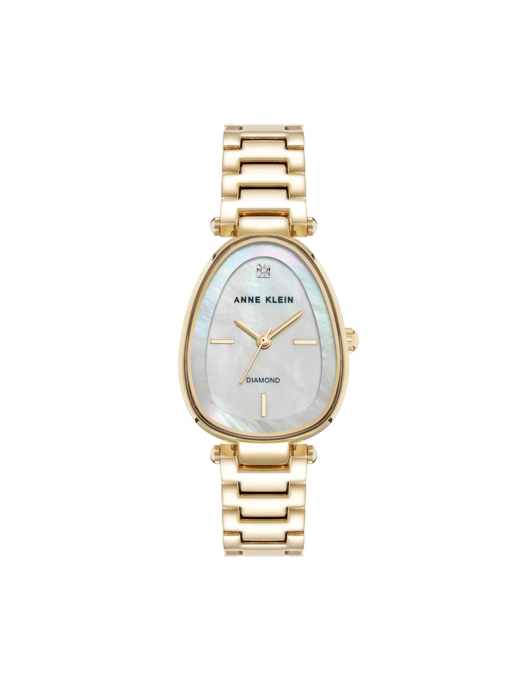 Anne Klein Gold-Tone/Mother-of-Pearl Estate Metal Bracelet Watch
