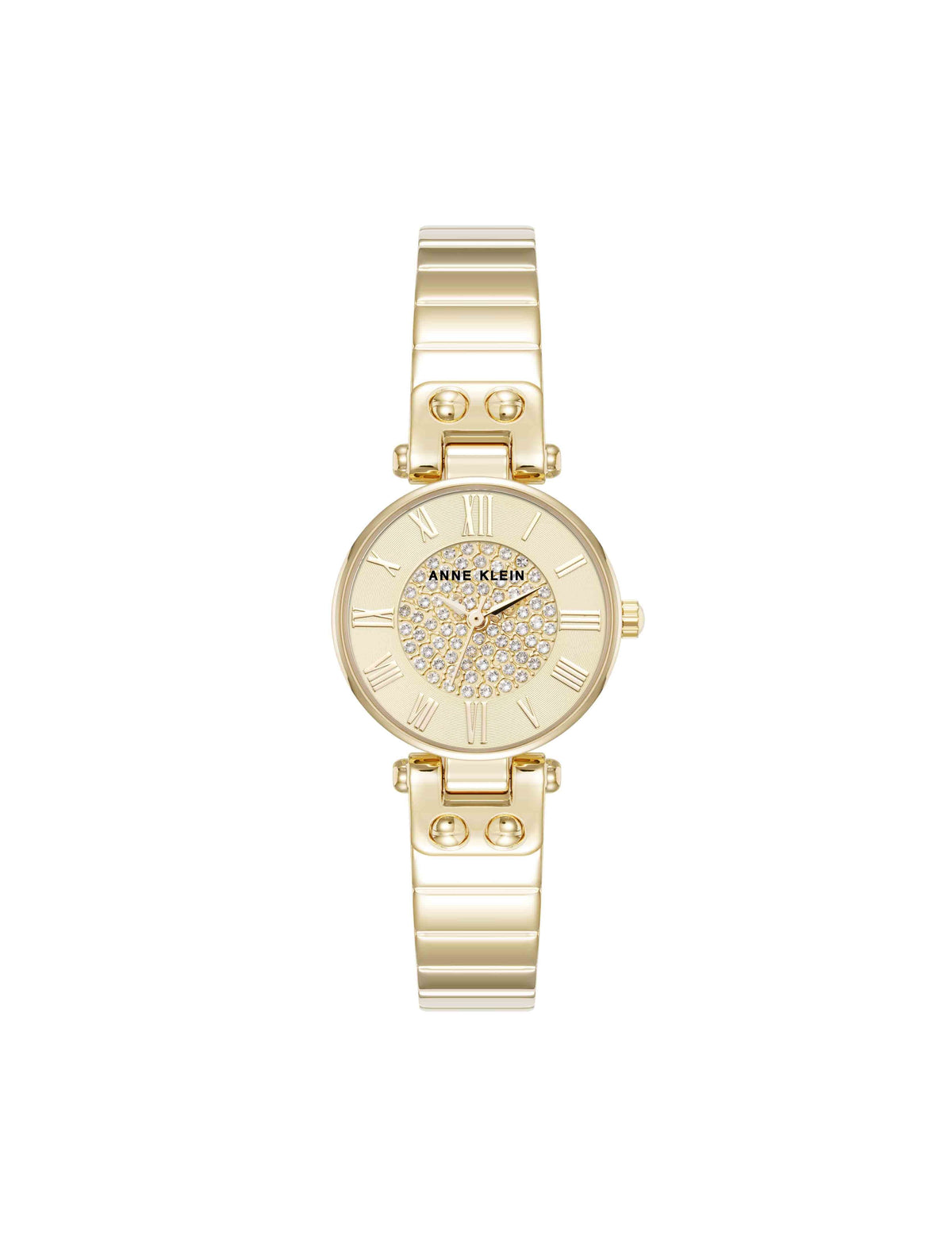 Anne Klein Gold-Tone Crystal Accented Bangle Watch