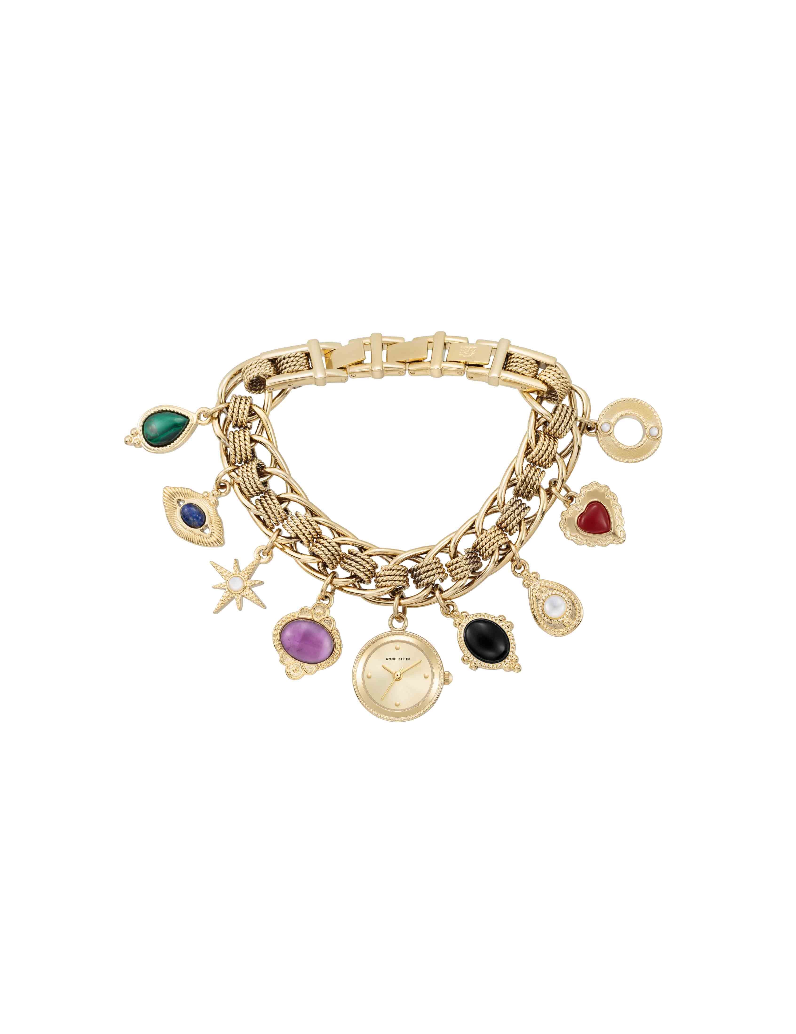 Gold Charm Bracelet Watch Burberry Charm Bracelet Watch - Gold Charm, Bracelets  main image 4