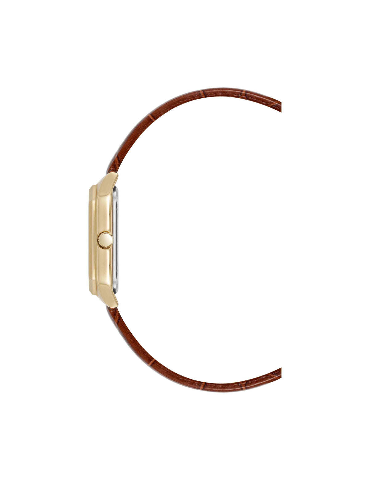 Anne Klein Octagonal Shaped Leather Strap Watch