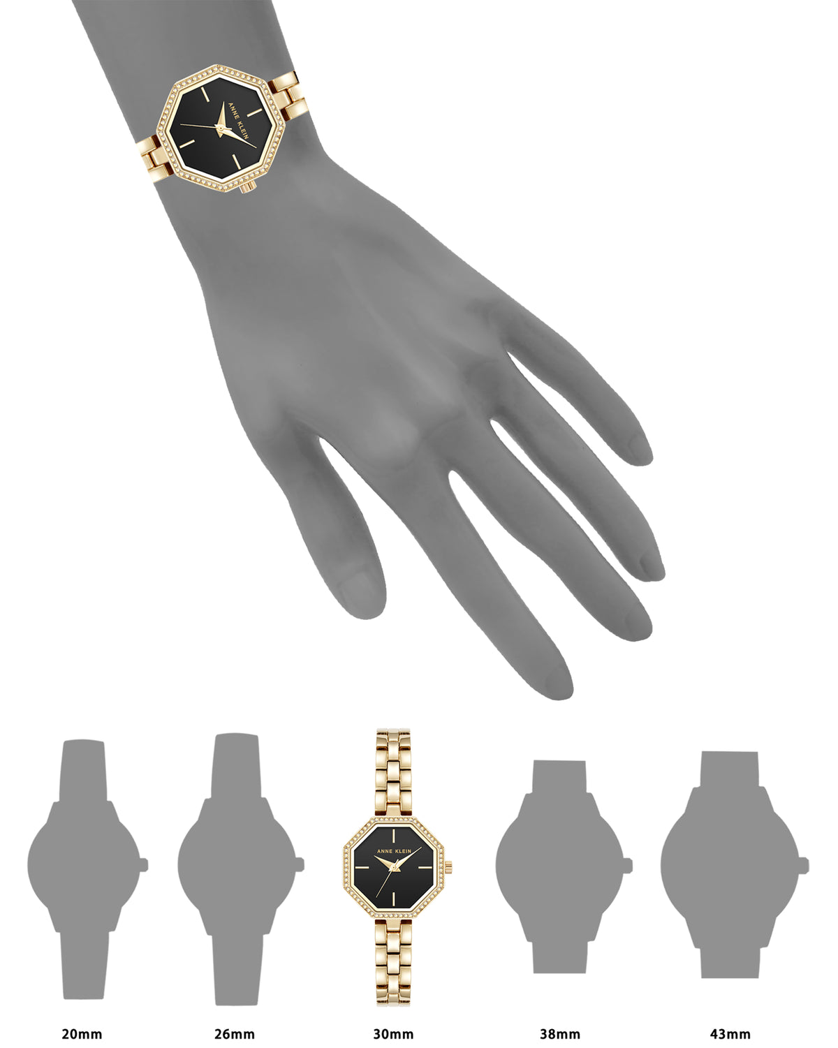 Crystal Accented Octagonal Bracelet Watch
