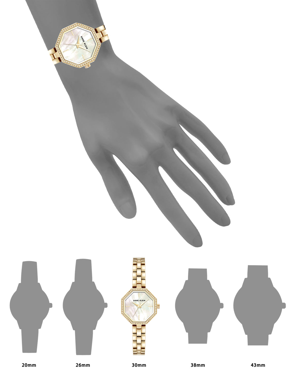 Crystal Accented Octagonal Bracelet Watch