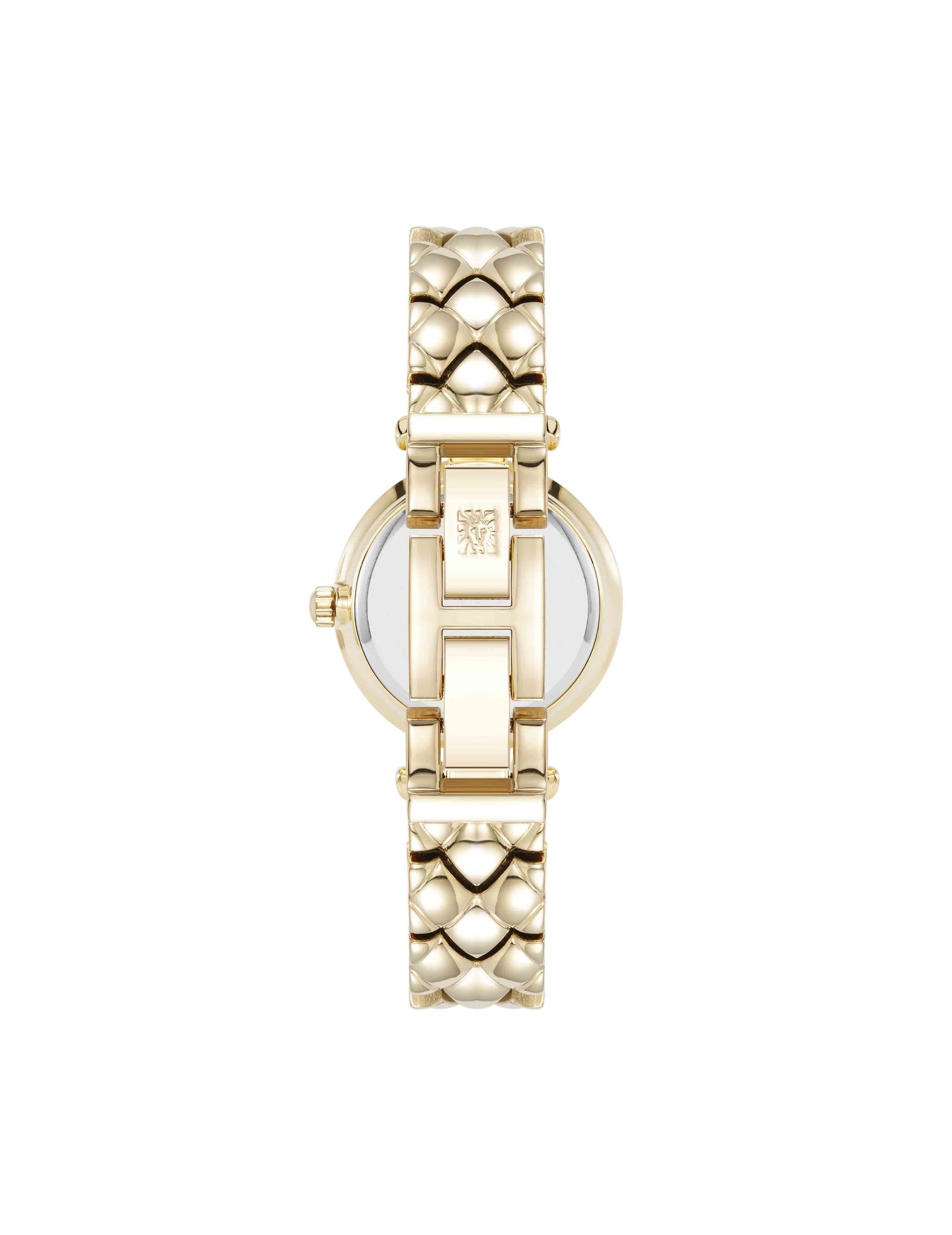 Anne Klein Crystal Accented V-Link Watch