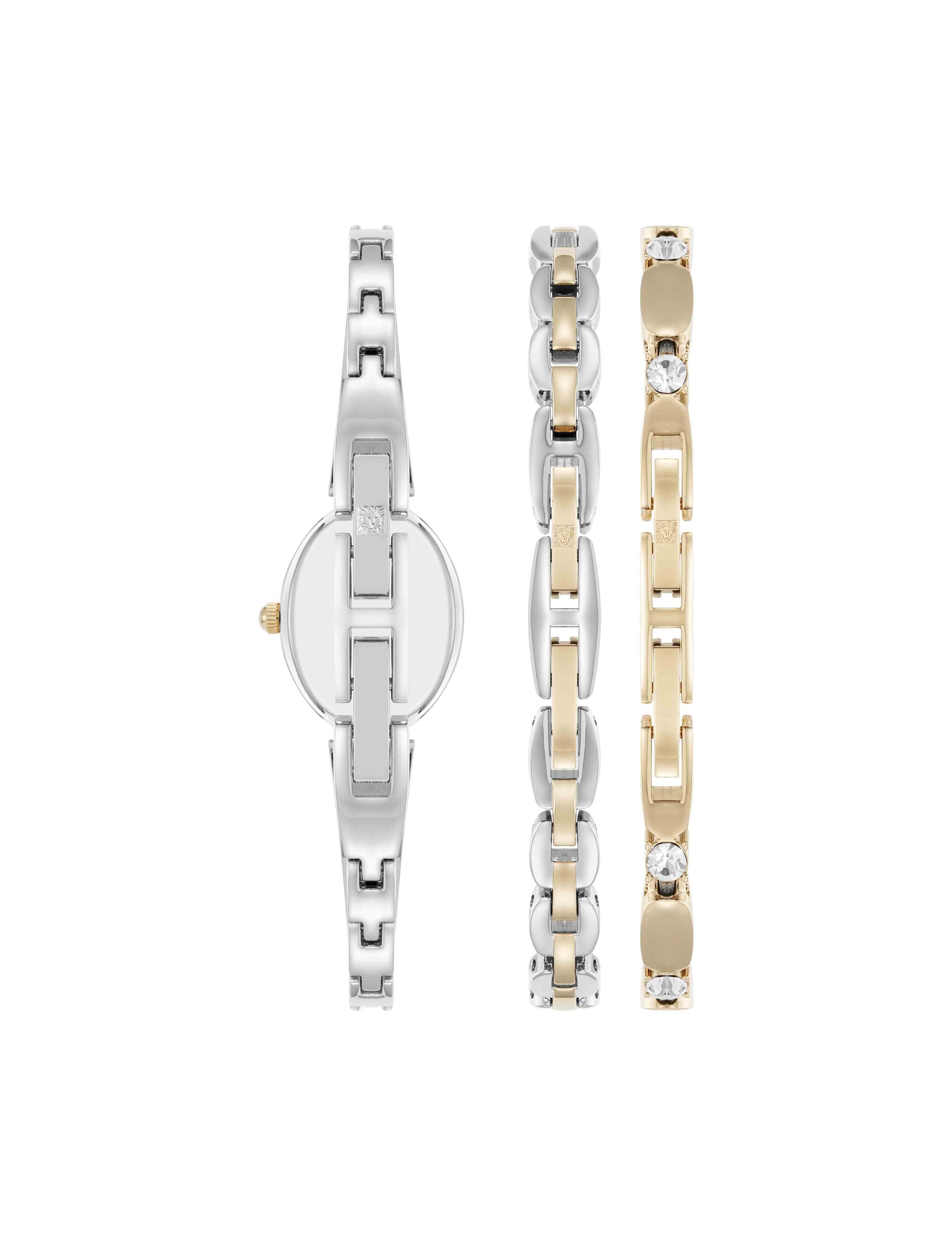 Anne Klein Crystal Accented Watch and Bracelet Set
