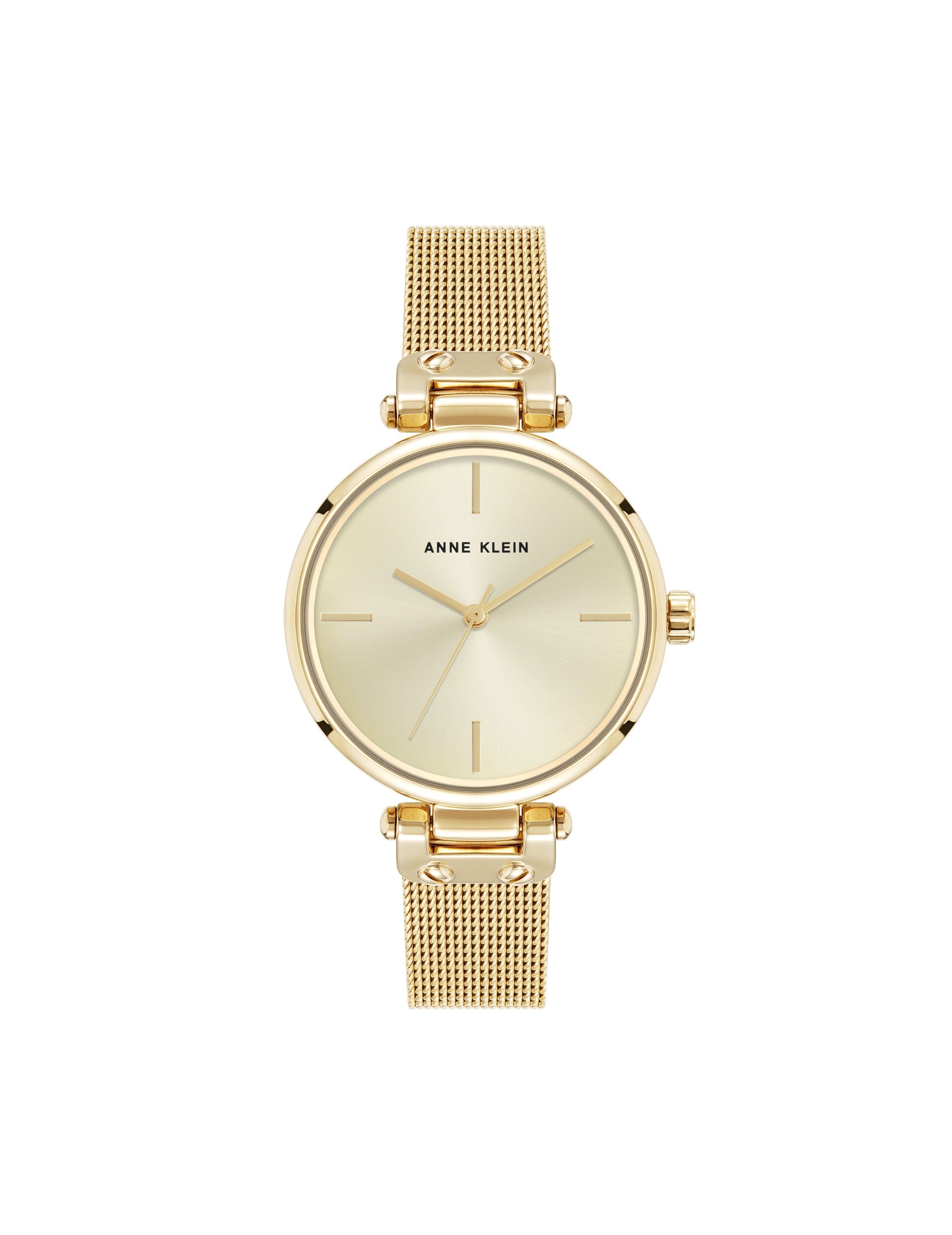 Anne Klein Gold-Tone Timeless Mesh Bracelet Watch
