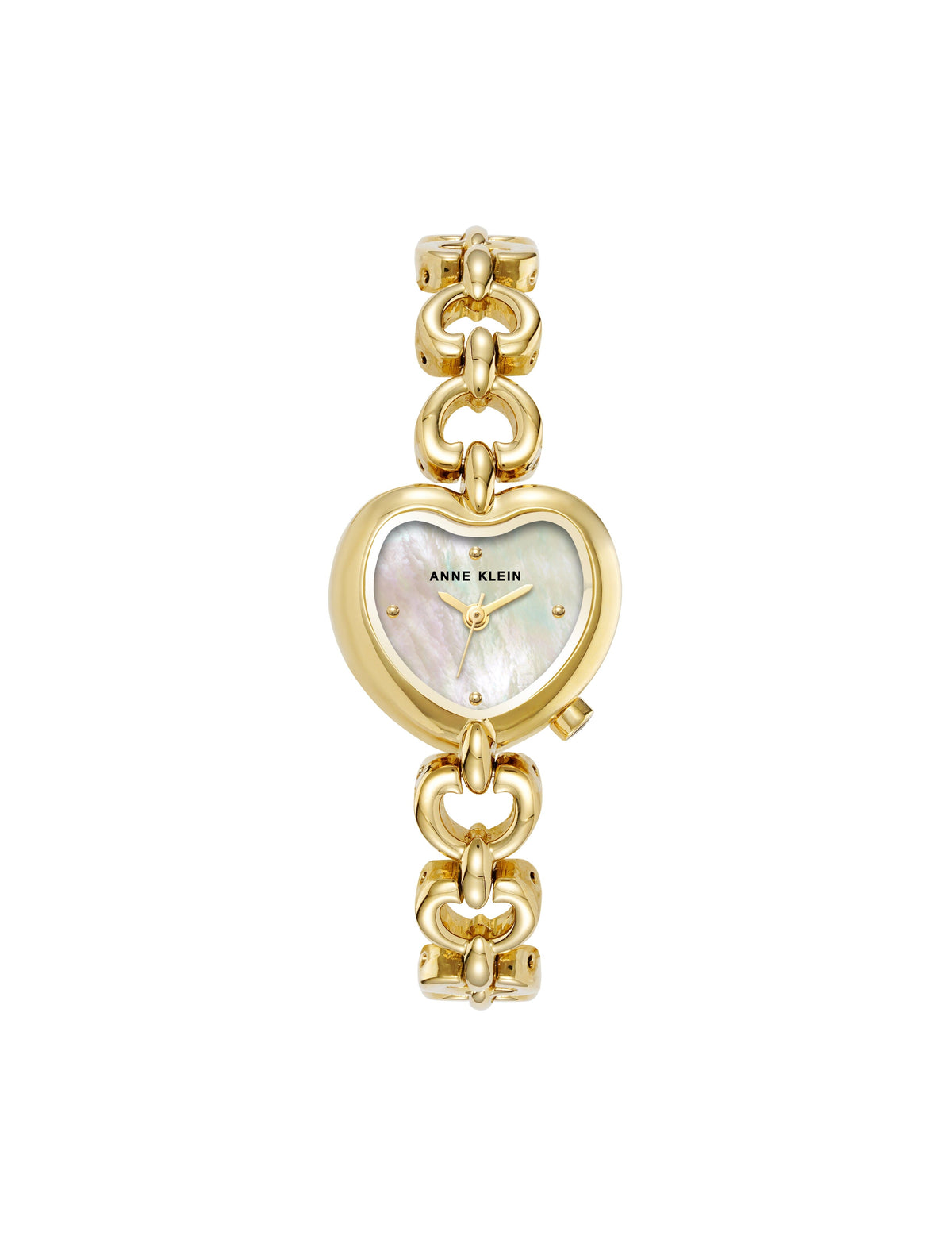 Anne Klein Gold-Tone Heart-Shaped Bracelet Watch