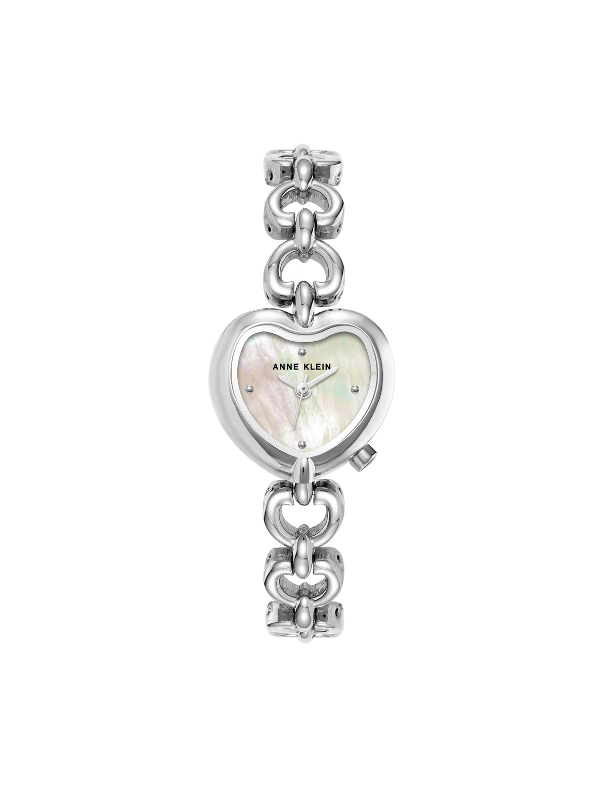 Anne Klein Silver-Tone Heart-Shaped Bracelet Watch