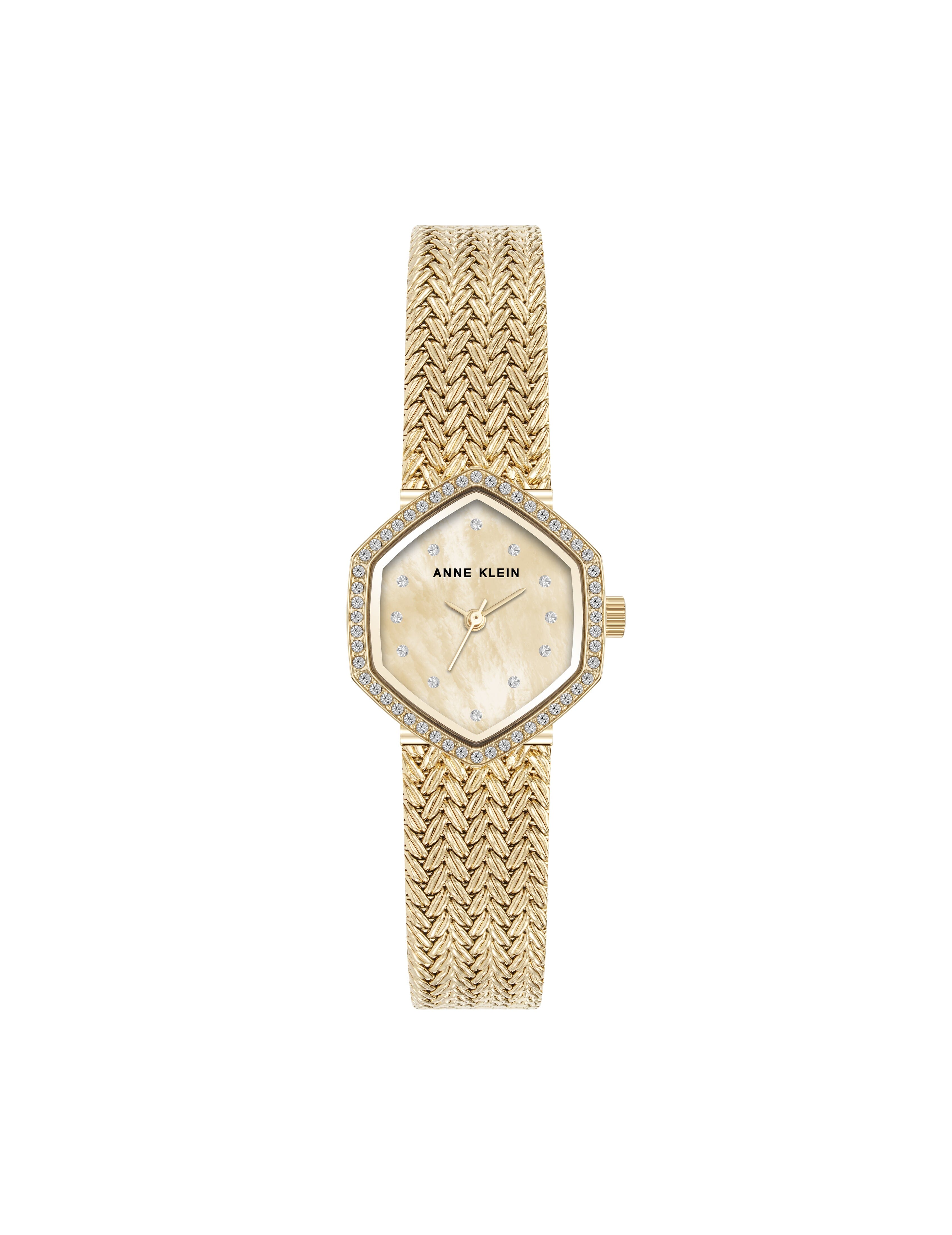 Mineral Crystal Mesh Bracelet Dress Watch with Japanese Quartz Movement Japanese Quartz Wrist Watch with Mesh Bracelet, Scratch  main image 2