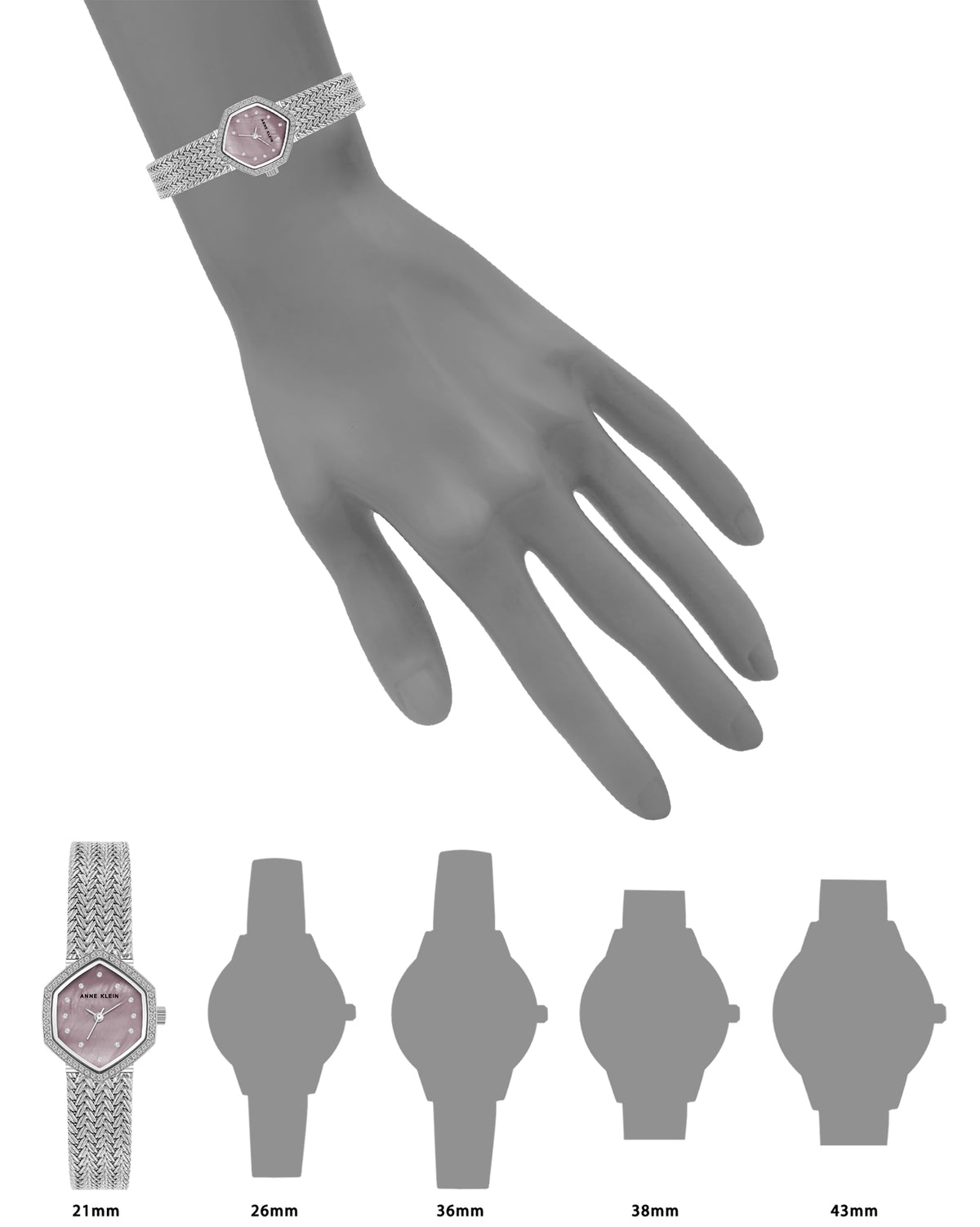 Crystal Accented Mesh Bracelet Watch
