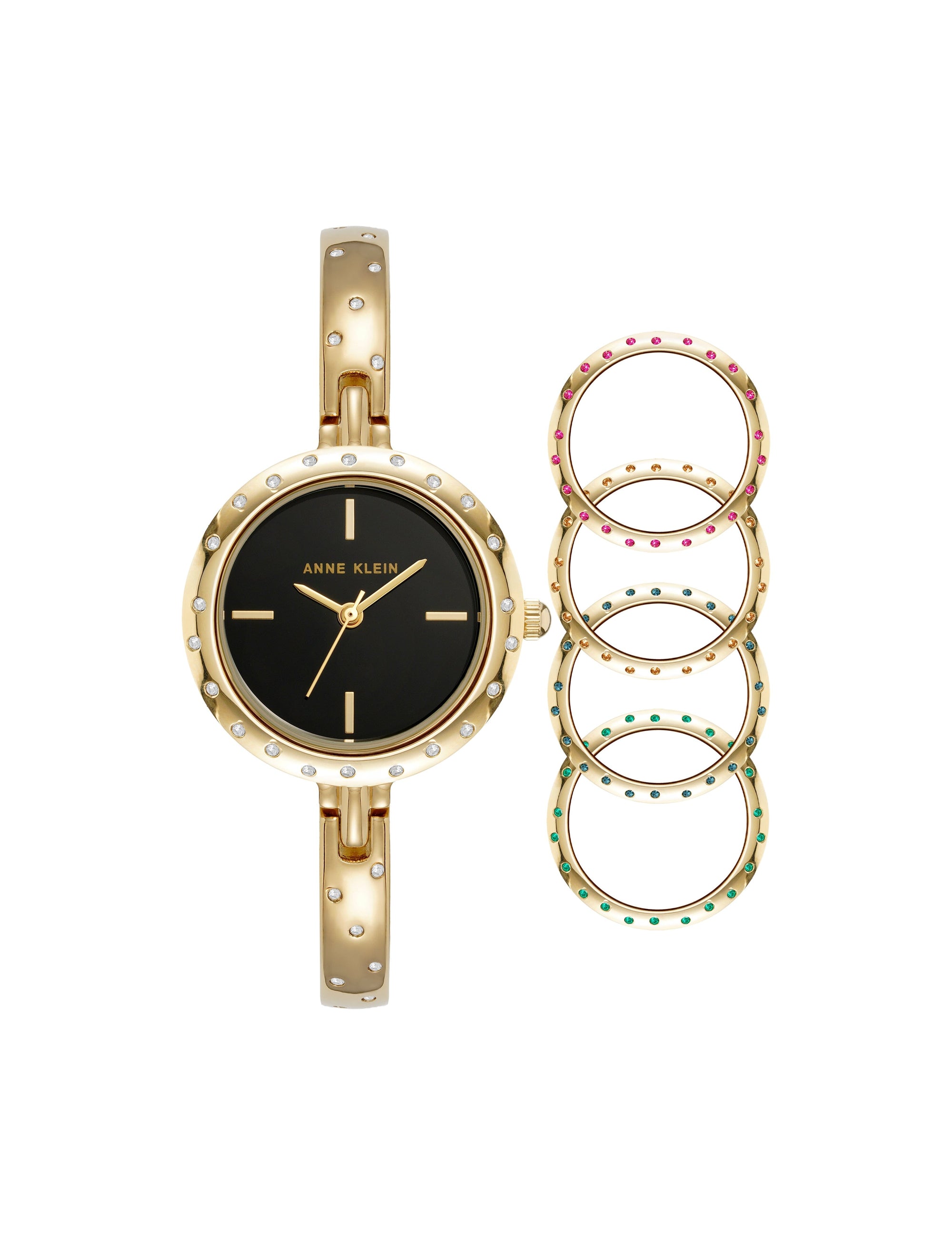 Bangle Watch with Interchangeable Bezels Apparel & Accessories Egluck