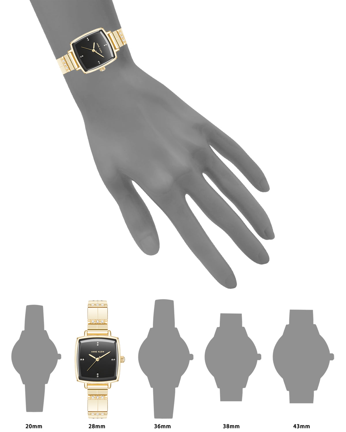 Crystal Accented Expansion Square Watch
