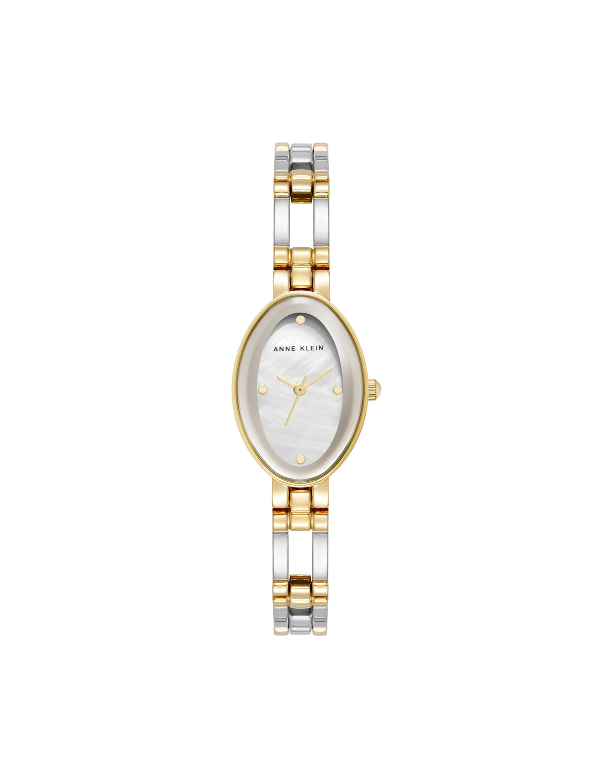 Anne Klein Two-Tone Oval Face Bracelet Watch with Timeless Design